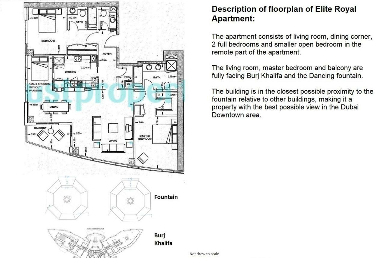 Elite Three Bedroom Apartment - Burj Residence - Tower 6 Dubai Exterior foto